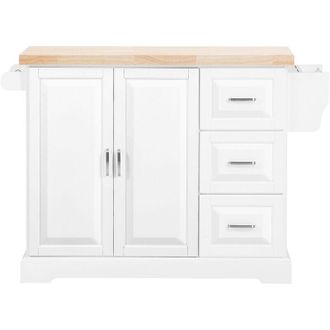 SoBuy SoBuy Isola Cucina con 3 Cassetti Bianco 128x71x90,5cm Moderno FKW41-II-WN