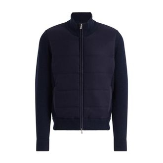 Gran Sasso Hybride jas van geborstelde wol - Heren - Jassen - Blauw - Maat: L Wol