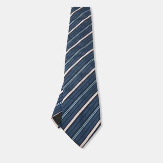 S.T. Dupont S. t. Dupont Blue Diagonal Striped Silk Tie