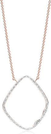 Monica Vinader Rose Gold Riva Hoop Cocktail Diamond Necklace Diamond