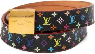 Louis Vuitton Pre-owned Monogram Multicolore Canvas Belt - female - Louis Vuitton Vintage - Vintage Belts - Black - ONE SIZE - Pre-owned