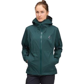 Black Diamond Fineline Stretch Rain Shell - Womens in Deep Woods at Nordstrom, Size X-Small