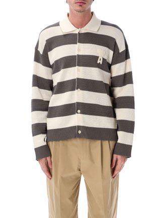 Ami Traforato Striped Cardigan