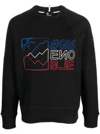Moncler Sweater met geborduurd logo - Zwart