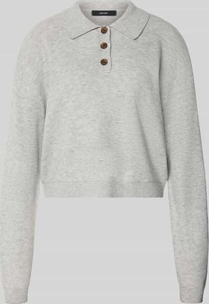 Vero Moda Regular Fit Pullover mit Polokragen Modell EXCITING in Hellgrau Melange, Größe XL