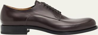 Christian Louboutin Mens Moustachou Red-Sole Leather Derby Shoes