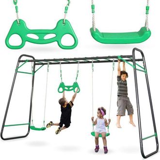 OEM Espacio De Juegos - &Aacute;rea De Juegos - Hypermotion - Columpio Hyp17 - 2 Asientos Y Trapecio - Escalera - 150 Kg M&aacute;x