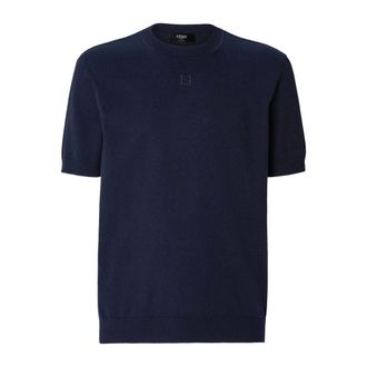 Fendi Crew-neck Jumper - male - Fendi - Round-neck Knitwear - Blue - S - Knitwear