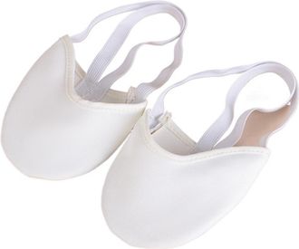 Generic Half Palm Ballet Shoes Professional Soft Rhythmic Gymnastics Toe Shoes for Girls Ballet Style with Cotton Lining(White,XL(40-42))