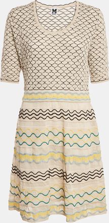 M Missoni Cream Patterned Knit Mini Dress
