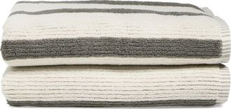 Nordstrom Rack 2-Pack Reversible Stripe Bath Towel in Green Halo at Nordstrom Rack