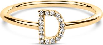 House of Brilliance 10K Gold Diamond Accent Initial A-Z Ring