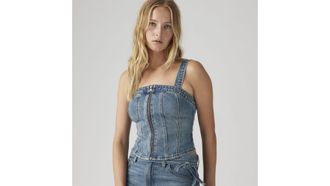 Levi's Sculpted Bustier Top - Womens - XS - Blue