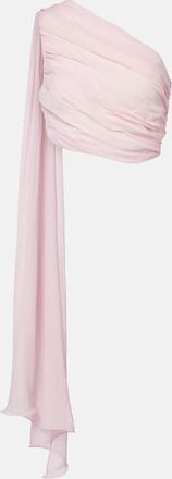 Possé Solene gathered scarf-detail mesh top