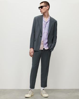 AllSaints Wool Berto Cropped Relaxed Fit Trousers, Size: 30