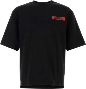 Dsquared2 Tops, Heren, Zwart, XL, Katoen, Loose Fit T-Shirt