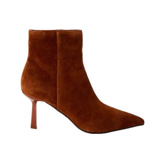Steve Madden Sabine su&egrave;de enkellaarsjes met lage hak voor dames (Cognac)