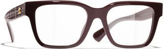 Chanel 3513 Eyeglasses - Dames - Accessoires - Rood - Maat: 53 MM Tweed