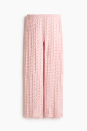 H&M Hose in Zopfstrick - Rosa