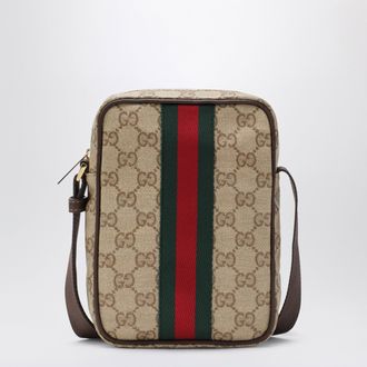 Gucci Mini GG bag with Web stripe in sand beige coated fabric