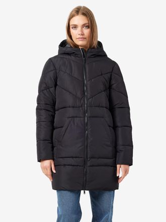 Noisy May Steppmantel NOISY MAY NMDALCON L/S LONG JACKET NOOS FWD, Damen, Gr. XS, schwarz, Web, Obermaterial: 100% Polyester, unifarben, M&auml;ntel Steppmantel