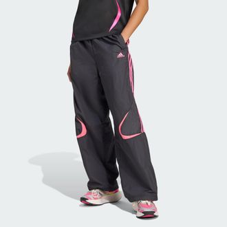 adidas Originals ADIDAS Originals Womens Teamgeist Adicolor Oversized Track Pants - Black Recycled Material - Size X-Large
