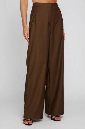 Six Stories Meredith Tailored Wide Leg Pants in Chocolate at Nordstrom, Size 12