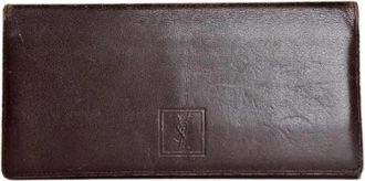 Saint Laurent Pre-owned Grained Leather Wallet - Dames - Vintage Accessoires - Bruin - ONE Size - Leer - Vintage