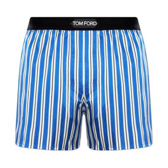 Tom Ford Bottoms, male, Blue, Size: 2XL Silk Boxers