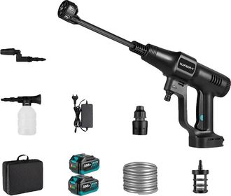 OEM Pistola De Limpieza De Alta Presi&oacute;n, Dise&ntilde;o Inal&aacute;mbrico, Ajustes De Presi&oacute;n Regulables, 2 Bater&iacute;as
