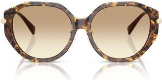 Michael Kors Jinan 56mm Gradient Irregular Sunglasses in Brown Pearlized Tortoise at Nordstrom