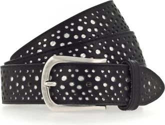 B.Belt Bb 1014L44 Vollleder-Nieteng&uuml;rtel - Dames - Riemen - Zwart - 95 CM - Leer - Accessoires