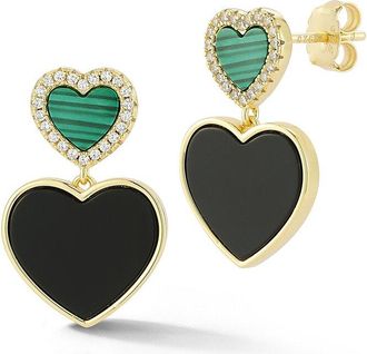 Glaze Jewelry 14K Over Silver Gemstone Cz Earrings