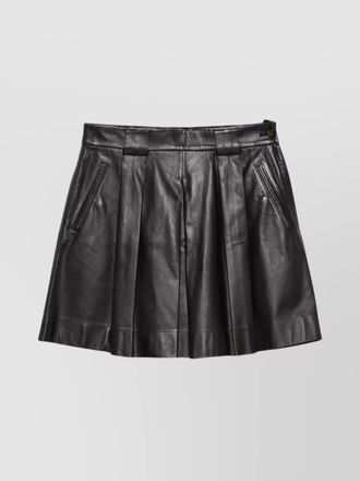 Emporio Armani leather pleated midi skirt