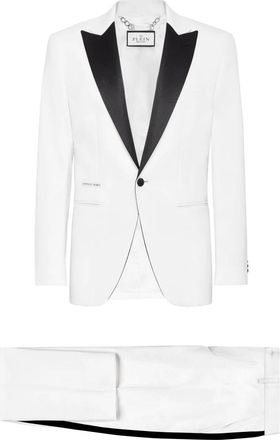 Philipp Plein Light Wool Blazer - Heren - Business pakken - Wit - 3XL - Wol - Kostuums