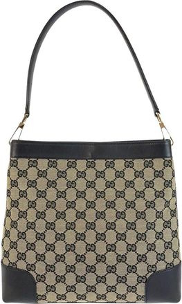 Gucci Black Gg Canvas & Leather Shoulder Bag (Authentic Pre-Loved)