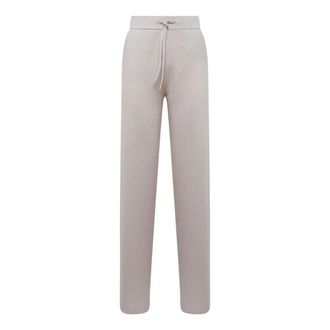 Alpha Studio Beige Wool Cashmere Blend Wide-Leg Trousers
