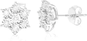 Vir Jewels 1/3 cttw Lab Grown Diamond Composite Earrings in Sterling Silver With Push Backs For Women
