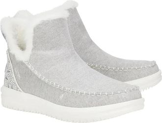 Hey Dude Womens Hey Dude Camden Brushed Cozy Boot Gray Faux Fur Lined VER1412