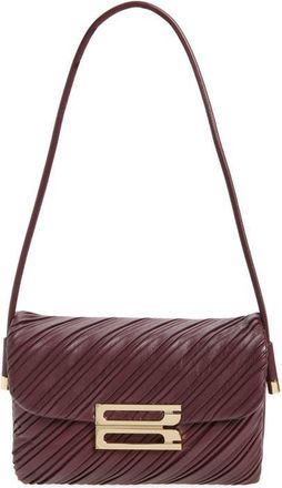 Victoria Beckham Dorian Leather Clutch in Burgundy at Nordstrom