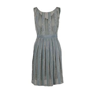 Moschino Voordelige en chique jurk van jacquard en kant van Moschino - jaren 2000
