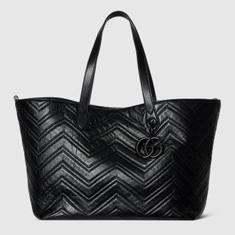 Gucci GG Marmont Large Tote Bag, Black, Leather