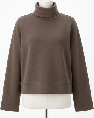 Spanx Womens Air Essentials Cropped Turtleneck Top In Mineral