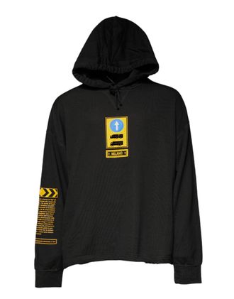 Dolce & Gabbana Mens Logo-Patched Cotton Hoodie Black Hoodies