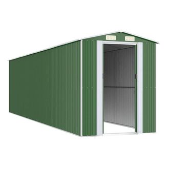 Berkfield Home Garden Shed Green 192x772x223 cm Galvanised Steel | Size: 192 x 772 x 223 cm