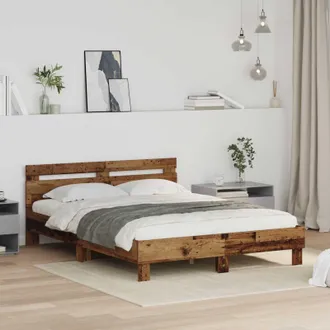 vidaXL vidaXL Struttura del letto con testiera Legno vecchio 160 x 200 cm