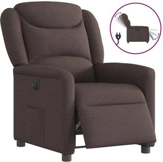 vidaXL Vidaxl - Sill&oacute;n Reclinable El&eacute;ctrico Tela Marr&oacute;n Oscuro