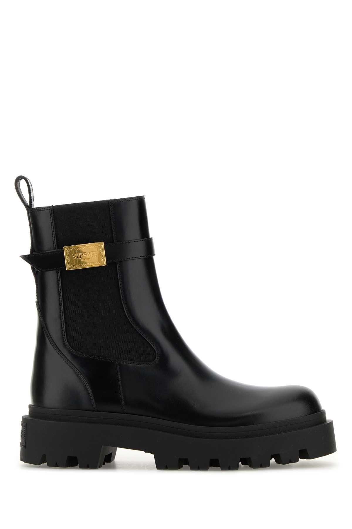ショートブーツ・ブーティ VERSACE BLACK LEATHER ALBA ANKLE BOOTS Versace Black Leather Alba Ankle Boots from $916.00 - on