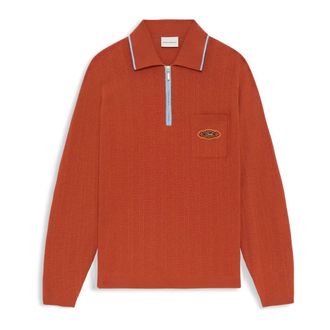 Dr&ocirc;le de Monsieur Round-neck Knitwear, male, Orange, Size: L Polo Maille Dr&ocirc;le Patch
