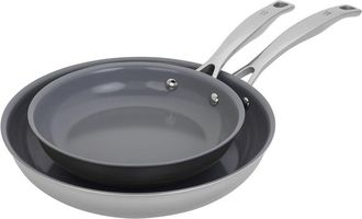 J.A. Henckels International Henckels Clad H3 2Pc Stainless Steel Ceramic Nonstick 8In & 10In Fry Pan Set